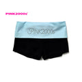 Y2K Rhinestone Fold-Over Waist Shorts – Sky Blue
