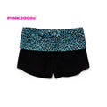Y2K Fold-Over Waist Shorts – Aqua Leopard