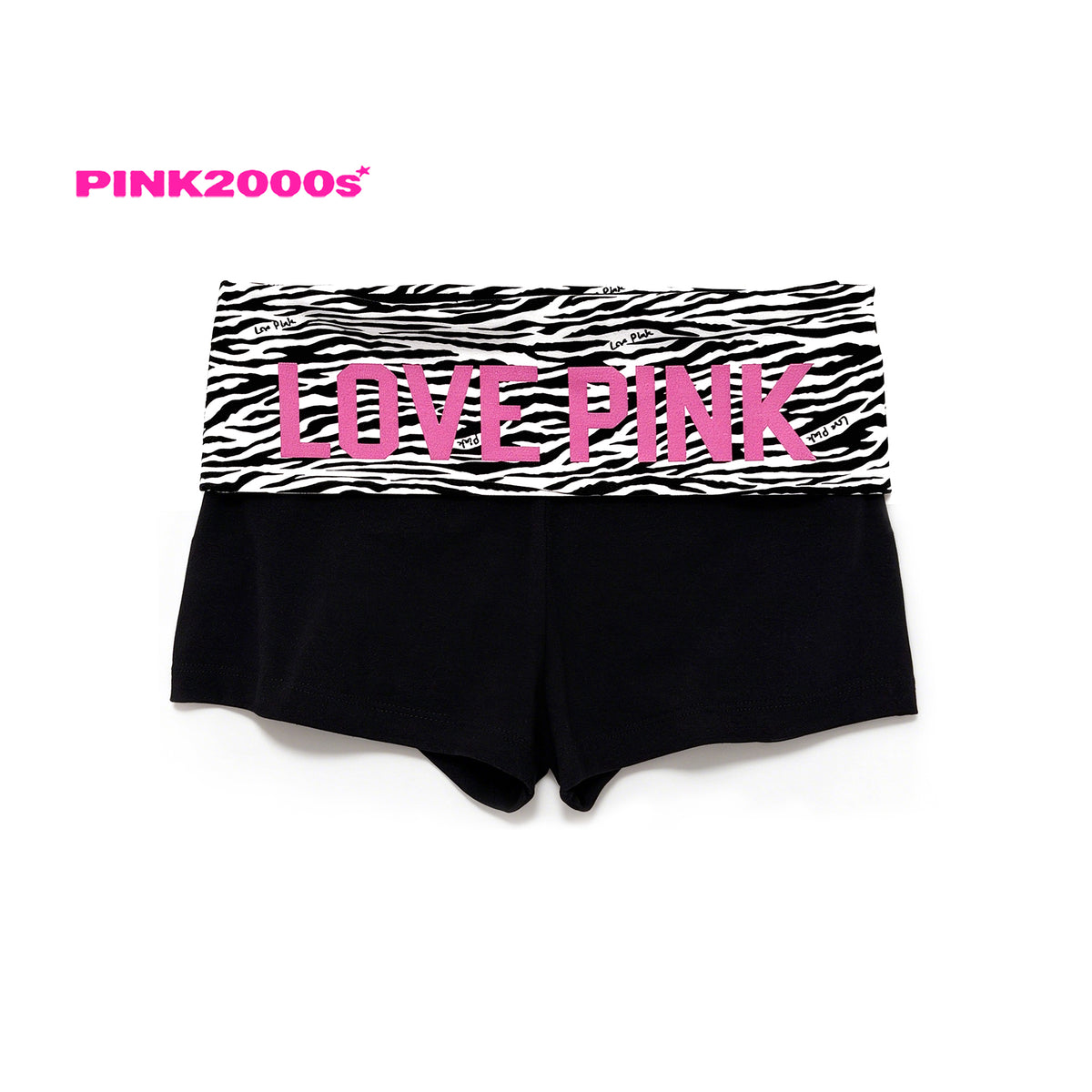 Y2K Fold-Over Waist Shorts – Zebra Print