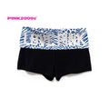 Y2K Fold-Over Waist Shorts – Blue Safari Print